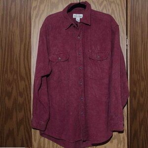 Size XL Burgundy Maroon Heavyweight Long Sleeve Button Down Shirt